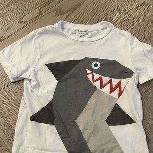 Stella McCarney Kids Shark Graphic T-Shirt - White and Gray